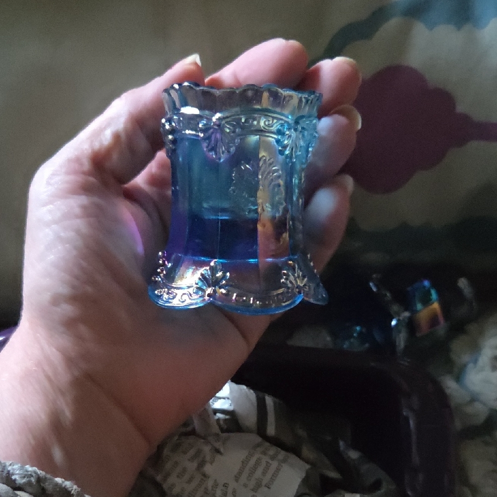 Iridescent Glass Candle Holder Joe St Clair